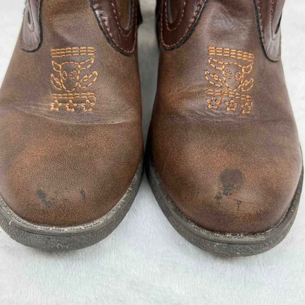 Disney Toy Story Woody Bullseye Kids Cowboy Boots Side‎ Zip Western Shoes 11